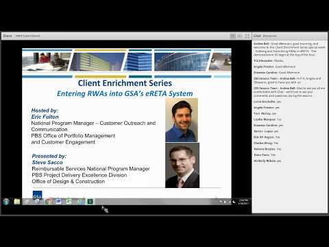 GSA PBS Client Enrichment Series - Entering and Submitting RWAs in eRETA