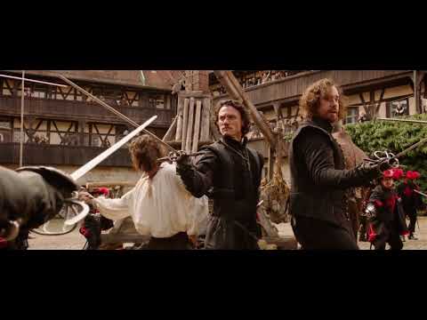 Three musketeers are excited and join in the fight