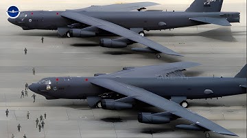 Emergency Takeoff Alert! US Air Force B-52 Bomber Pilots and Crews Rush at Full Speed