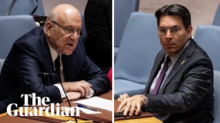 Lebanese PM and Israel's UN envoy speak at UN security council meeting screenshot 1
