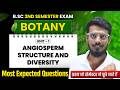 Morphology of Angiosperms I B.Sc Botany 2nd Semester Exam I Important Questions I MCQs I Unit-1