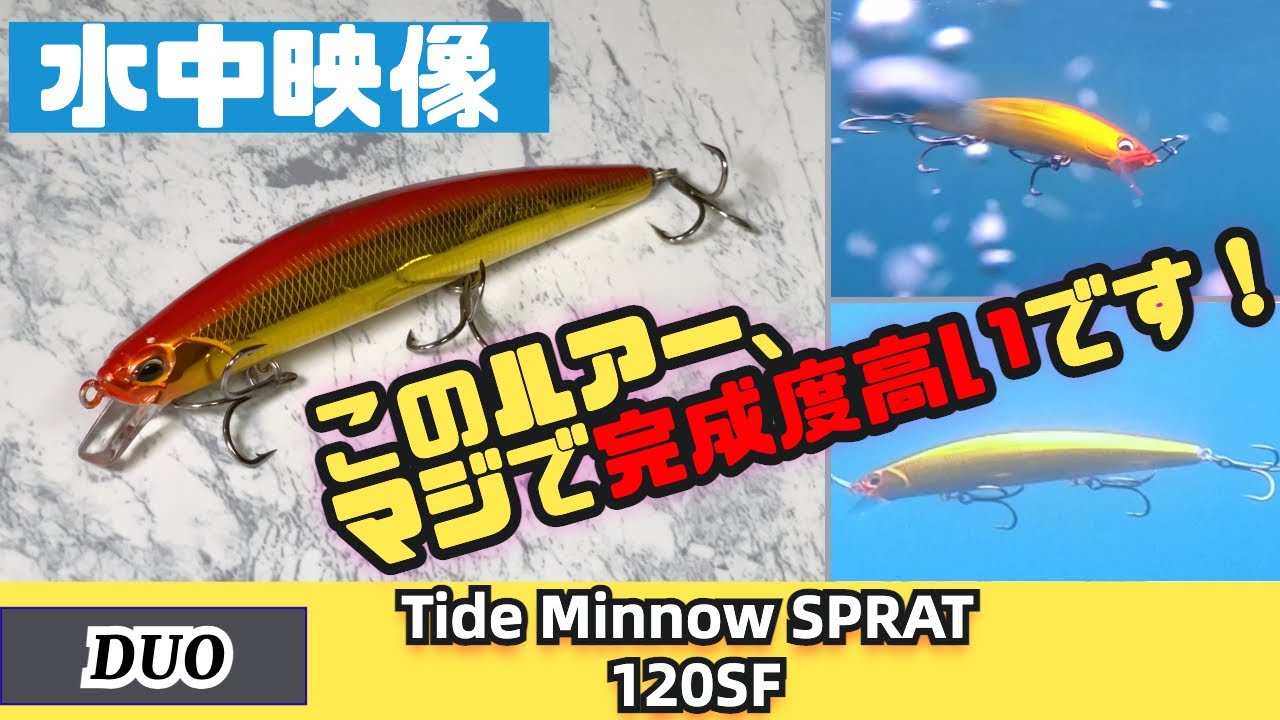 【水中映像】DUO渾身の新作！タイドミノースプラット120SFの完成度がやばすぎた！【シーバス】