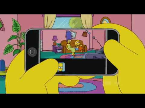 La gag sul divano dei Simpson con l'iPhone