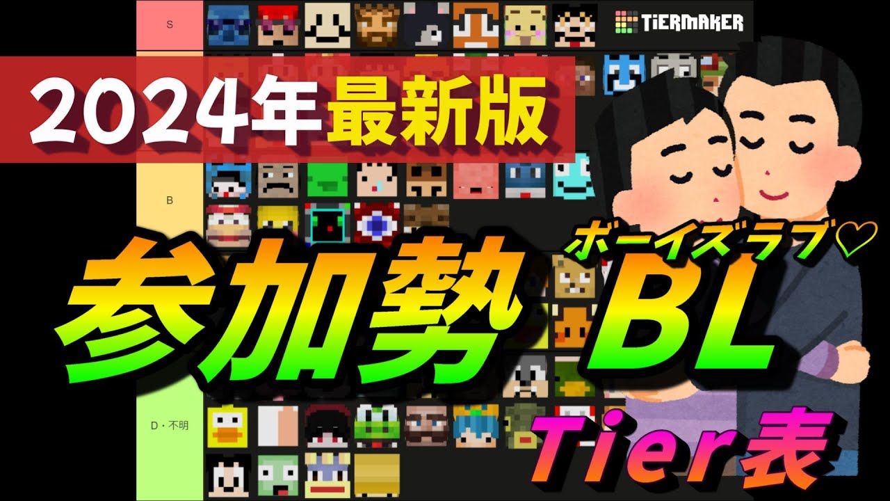 2024年最新版】50人クラフトBLティア表 ~総勢85人を腐女子妄想で汚し