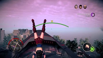 Saints Row 4 Wonder Woman surfing the alien (ship)