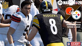 Madden 26 Pittsburgh Steelers vs Dillon Gabriel Cleveland Browns WEEK 6 Simulation 2025 PS5 GamePlay