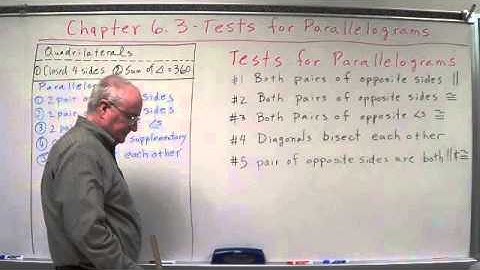Geometry Chapter 6.3 - Test for Parallelograms