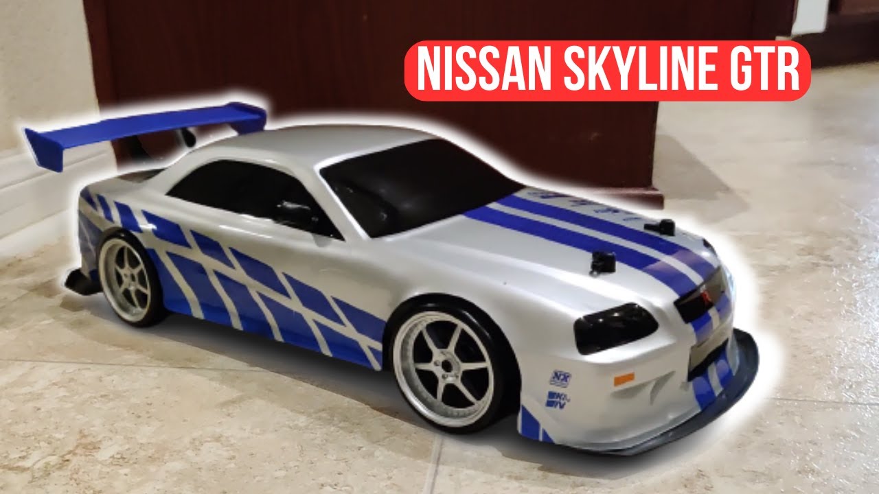 Jada Toys Fast & Furious Brian's Nissan Skyline GT-R (BN34) Drift Power  Slide RC Radio Remote Control Toy Race Car with Extra Tires, 1:10 Scale