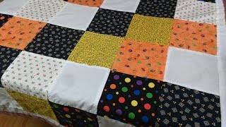 فن الكولتينج - مفرش من المربعات الصغيرة الغير منظمة. مفرش سفرة  أو سرير Quilting