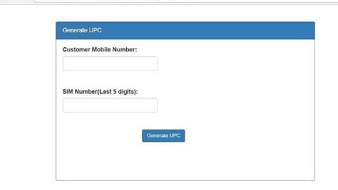 AIRCEL UPC CODE GENERATION PAGE