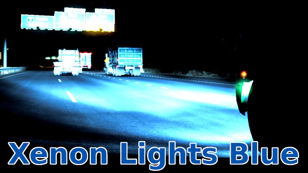 (ATS 1.41) Xenon Lights Blue | American Truck Simulator Mods