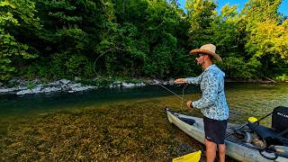Kayak Fly Fishing for Smallmouth Bass in 100° Heat