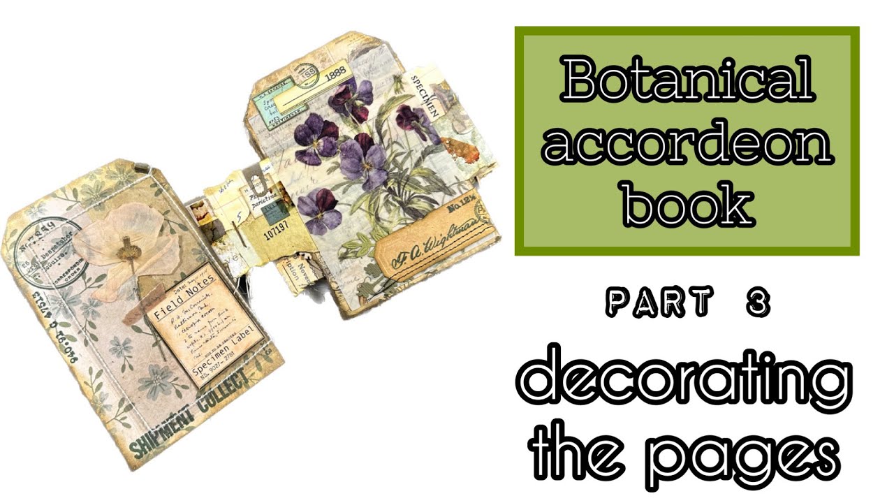 botanical accordeon book: part 3 - decorating the pages • #journal # ...