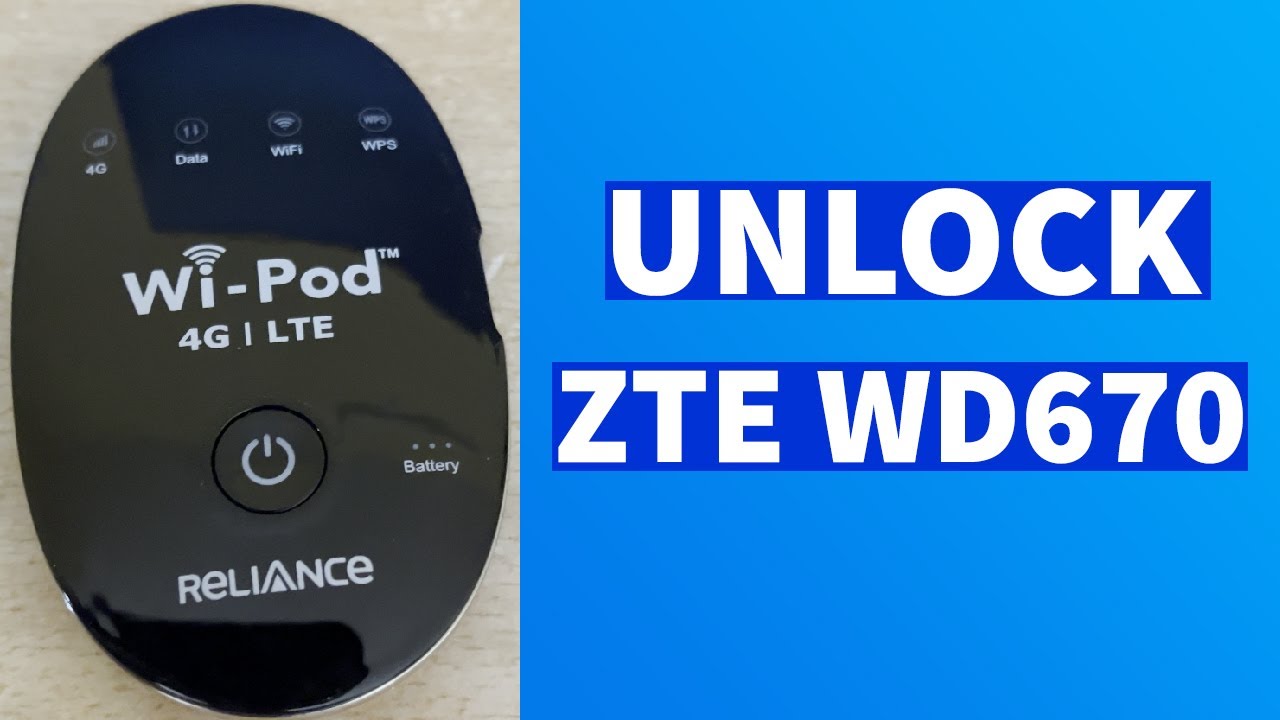 Разблокируйте ZTE WD670 Wi-Pod Reliance и Airtel для поддержки всех SIM-карт