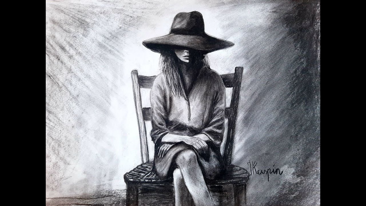 Un silence nommé toi. Dessin au fusain. A Silence Named You. Charcoal drawing