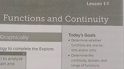 Module 1 Lesson 1 Functions and Continuity
