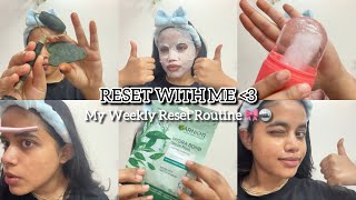 RESET WITH ME 🎀🪩 // My weekly rest routine ✨ // Combination Skin Type 🤍|| VanshikhaKoli ||