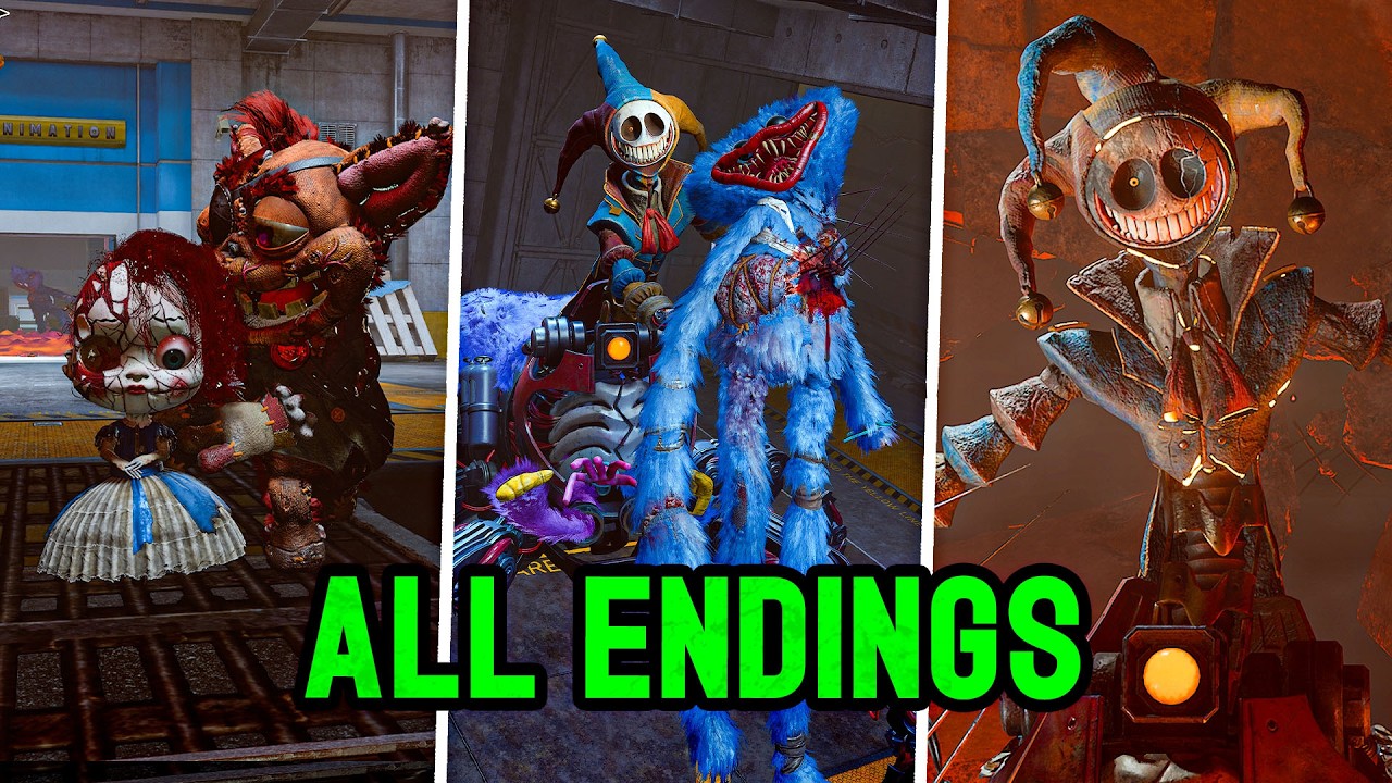 CHAPTER 5 All Endings (PROTOTYPE kills PLAYER, HUGGY & KISSY) | Poppy Playtime [Chapter 5] Showcase