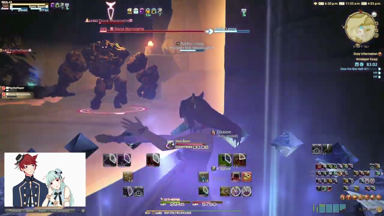 [Blue Mage Spells] [Full Dungeon Run] Final Fantasy XIV: Amdapor Keep Synced BLU Solo