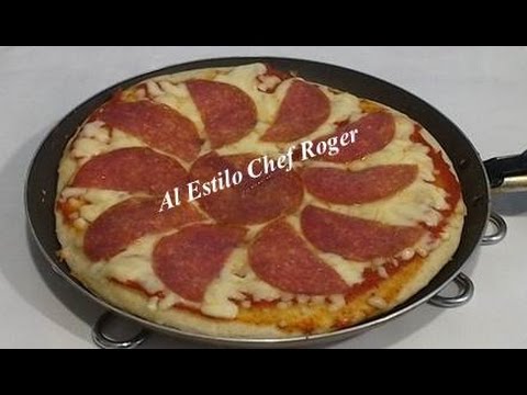 como hacer PIZZA EN SARTEN, Receta # 284, pizza casera | Chef Roger Oficial