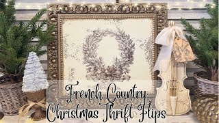 French Country Christmas Thrift Flips using NEW IOD Release | Frame Upcycle | DIY High End Decor