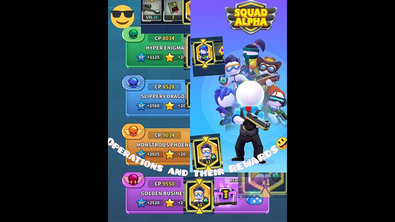 SQUAD Alpha All Operations and their 