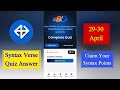 Syntax Verse quiz answers today | 29 April Syntax Verse quiz answer | Syntax Verse quiz today