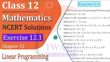 NCERT Solutions for Class 12 Maths Chapter 12 Exercise 12.1