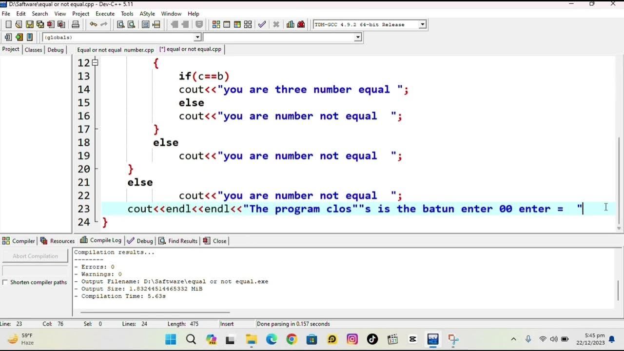 How to Create Software for Equality and Inequality Operations | Learn ...