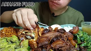 EATING PORK FRY WITH RICE||MUKBANG||@ARHANGFOOD-mp5fu