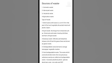 sources of waste and types of waste.