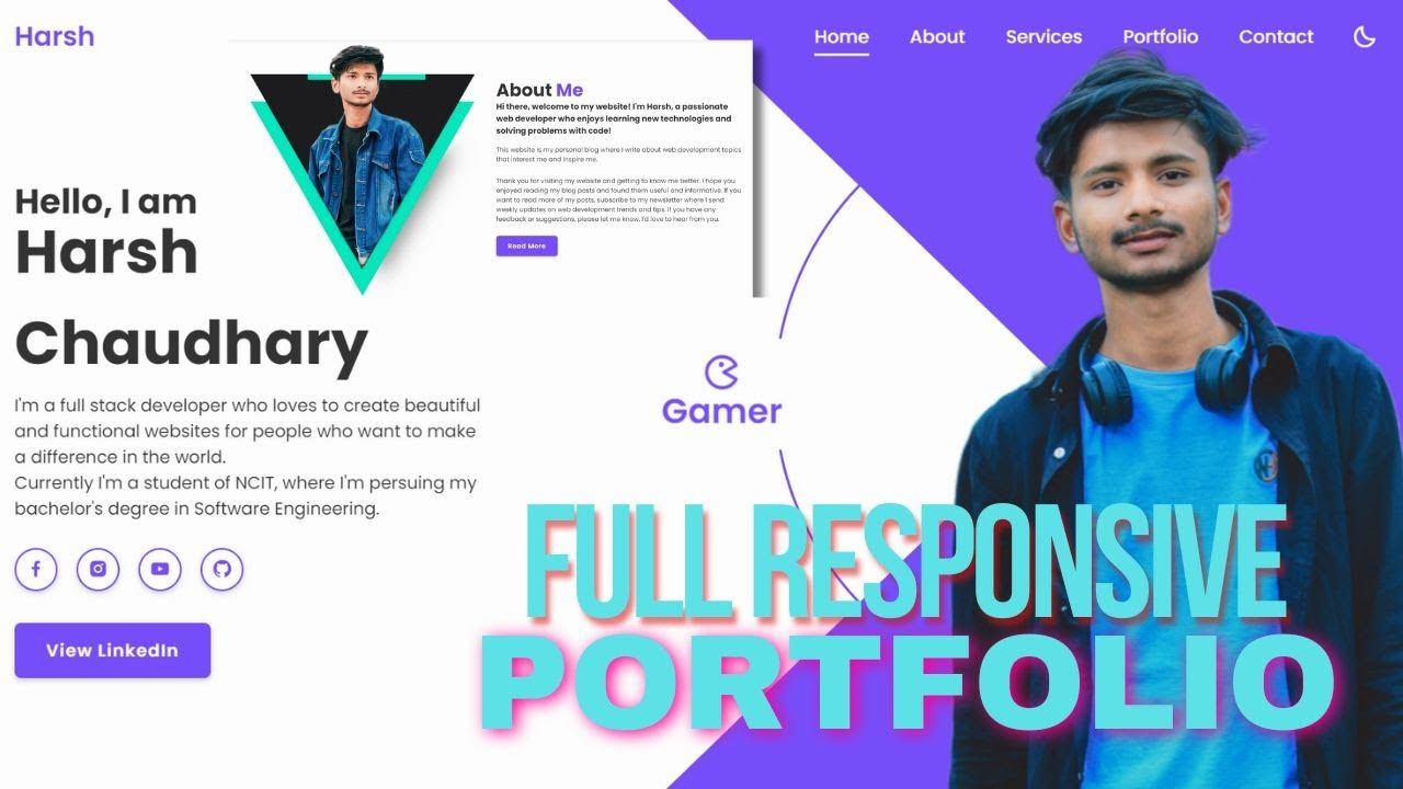 Cool Responsive Portfolio Website using HTML,CSS and JavaScript | Free ...