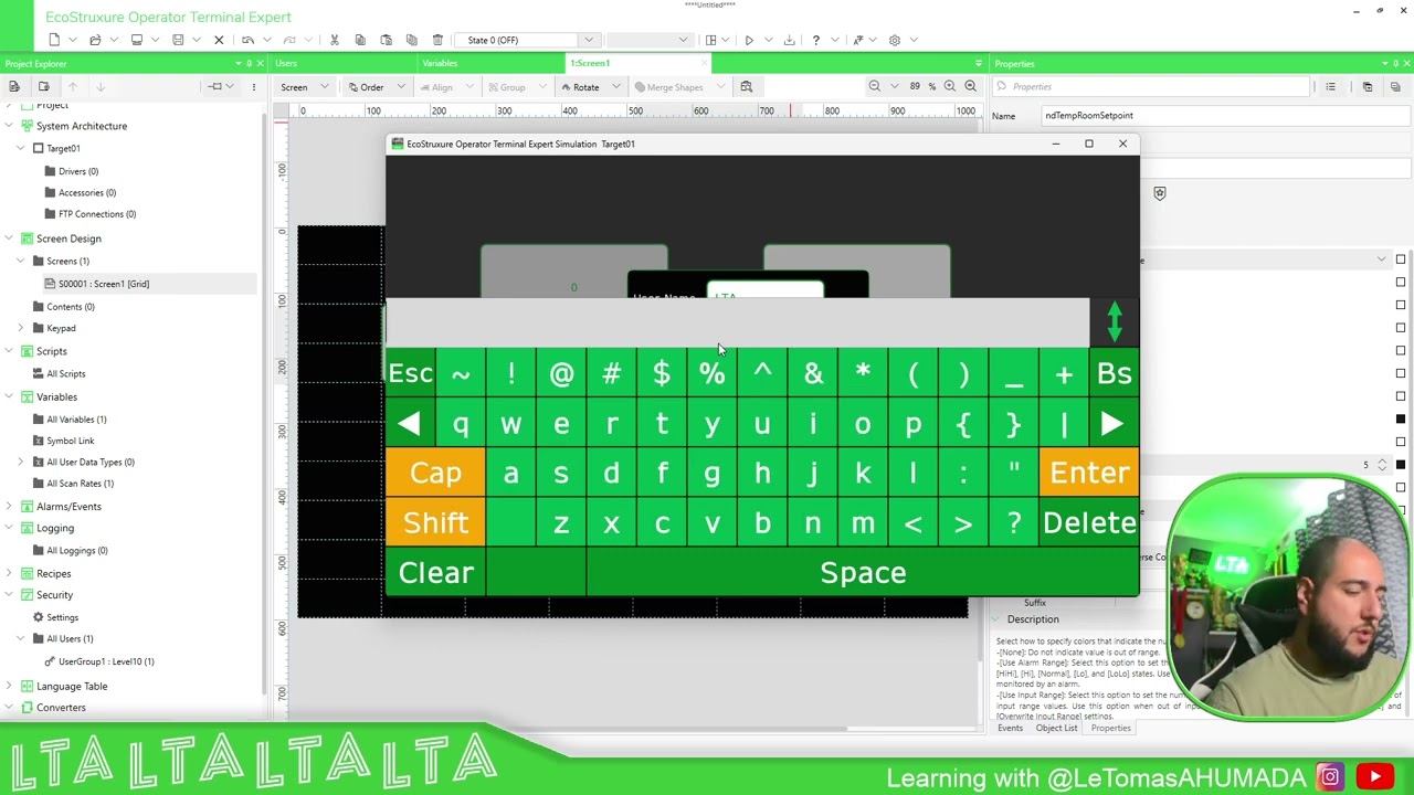 Training EcoStruxure Operator Terminal Expert - M6.1 Numeric display