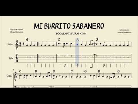 mi burrito sabanero partitura de guitarra, mi burrito sabanero acordes...