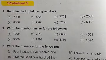 DAV Class 3 unit 1 worksheet 3 ।। Math class 3 chapter 1 worksheet 3 dav public school