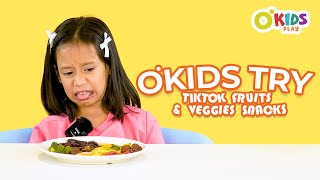 Okids Try Tiktok Fruits And Vegetable Snacks Okids Play