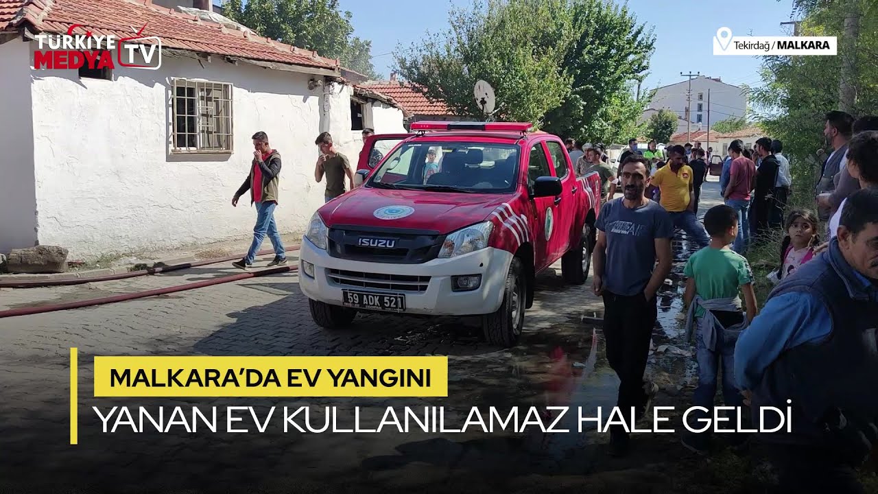 Malkara'da Ev Yanarak Kullanılamaz Hale Geldi
