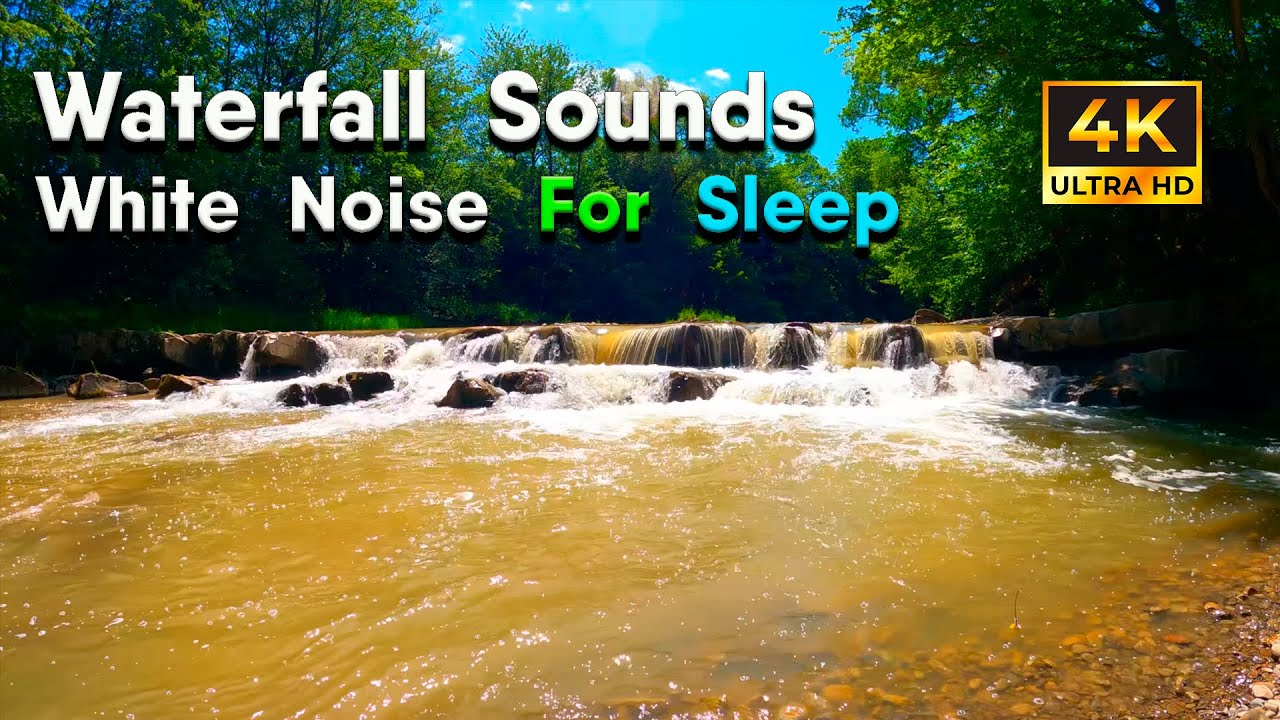 Waterfall Stream Sound in 4K - Waterfall Sounds, Flowing Water, White ...