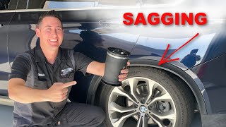 BMW x5  Rear Suspension Sagging  Cause and repair
