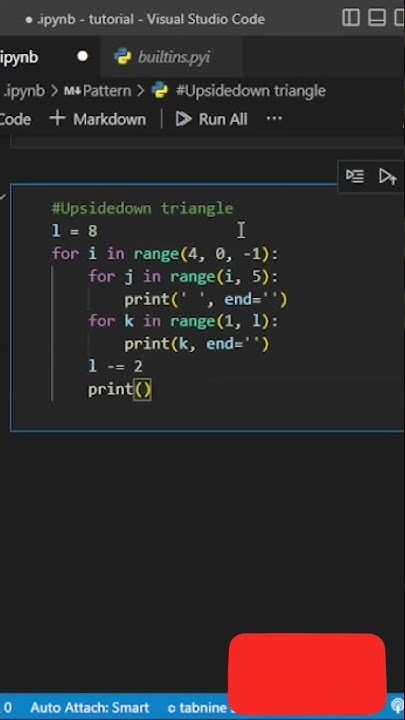 Up Side down Triangle in Python - YouTube