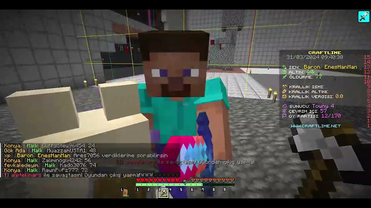 Minecraft CraftLime Towny 4 sayı bul ödülü al eventi part 2 😇| 