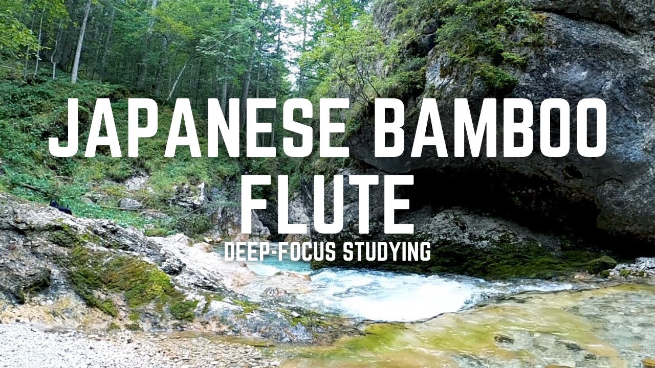Japanese Bamboo Flute Music Beautiful waterfall view Study