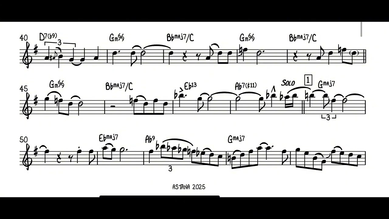 “Triste” Vincent Herring alto saxophone solo, by A. C. Jobim