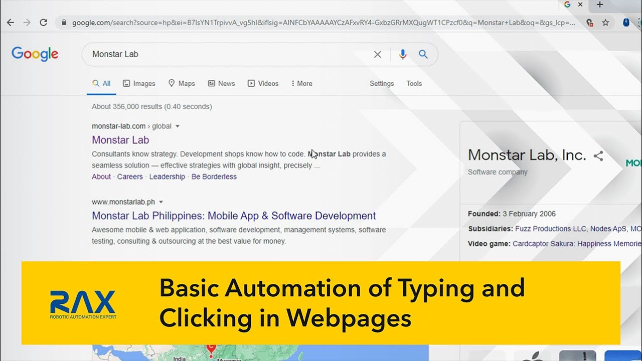 Basic Automation of Typing and Clicking in Webpages
