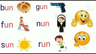 Letter U Blending Un Cvc Words Word Family -Un Phonics For Kidsreading Three Letter Words