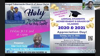 Hybrid 49th General Holy Convocation 2021 - Webinar Financial Aid with Elder Kevin Gayle