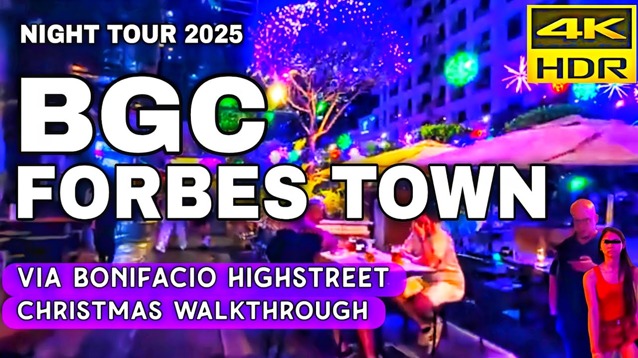 INSANE Christmas Night Vibes In BGC!  Forbes Town Via Bonifacio Highstreet Walking Tour 2025 🇵🇭