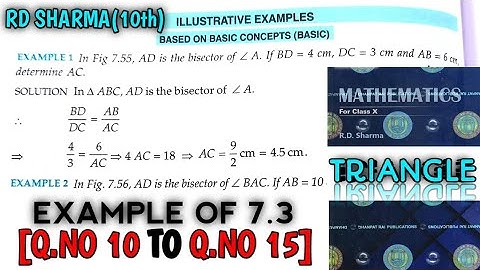 RD SHARMA CLASS 10 TRIANGLE EXAMPLE OF EX-7.3[Q.NO-10 TO 15] MATH FEAR | CHAPTER 7 | CBSE