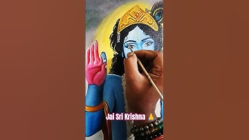 Shri Krishna Painting on Canvas | Divine Artwork #shorts #shortvideo #viral #krishna