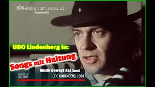 UDO LINDENBERG in: SONGS MIT HALTUNG - MUSIK BEWEGT DAS LAND NDR-Doku vom 30.12.2021 (Ausschnitt)